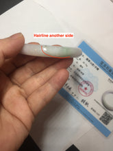 Load image into Gallery viewer, 54.3mm Certified Type A 100% Natural light green purple round cut jadeite Jade bangle E138-4942
