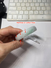 Load image into Gallery viewer, 53.4mm Certified Type A 100% Natural sunny green white thin jadeite Jade bangle AT36-0759
