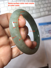 Load image into Gallery viewer, 52mm certified type A 100% Natural oily dark green/gray/black(油青) oval Jadeite jade bangle PF35-5468
