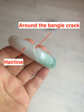 Load image into Gallery viewer, 55.6mm Certified type A 100% Natural icy watery light green Jadeite bangle AY24-1699
