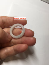 Load image into Gallery viewer, Size 7 100% natural type A icy watery white green jadeite band ring PD199-13
