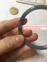 Load image into Gallery viewer, 54mm Certified Type A 100% Natural dark green/blue/gray with Guatemala slim round cut Jadeite bangle PE50-7019
