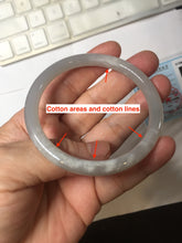Load image into Gallery viewer, 53.7mm certified 100% Natural icy watery white gray nephrite bangle HN158-9155
