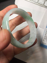 Load image into Gallery viewer, 51.5mm Certified Type A 100% Natural sunny green light green white thin Jadeite Jade bangle AZ189-1583
