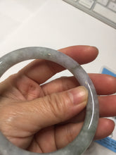 Load image into Gallery viewer, 57.4mm Certified Type A 100% Natural light green purple gray round cut Jadeite Jade bangle BQ60-6887
