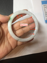 Load image into Gallery viewer, 59.4mm certified Type A 100% Natural sunny green white light purple slim round cut Jadeite Jade bangle PH211-3198

