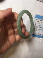 Load image into Gallery viewer, 57.6mm Certified Type A 100% Natural Oily Dark Green Gray Black(油青) Jadeite Jade Bangle PE104-7161
