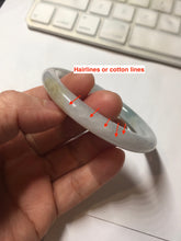 Load image into Gallery viewer, 54mm Certified Type A 100% Natural light green/white round cut Jadeite bangle PA233-9880
