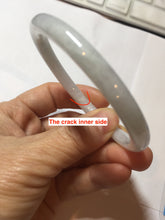 Load image into Gallery viewer, 55mm Certified type A 100% Natural white slim round cut Jadeite bangle PH83-0804
