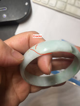 Load image into Gallery viewer, 52mm certified Type A 100% Natural sunny green white(白底青) thin style Jadeite jade bangle AZ160-1594
