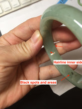 Load image into Gallery viewer, 55.1mm Certified Type A 100% Natural Oily Dark Green Gray Black(油青) Jadeite Jade Bangle PE107-7151
