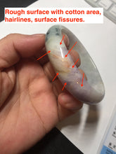 Load image into Gallery viewer, 50mm certified Type A 100% Natural light green purple yellow(FU LU SHOU) oval Jadeite Jade bangle BQ54-8192(Etsy listed))
