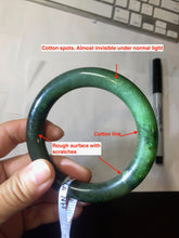 Load image into Gallery viewer, 57.4mm certified 100% Natural dark green/black chubby round cut nephrite bangle HN187-0153
