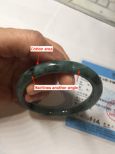 Load image into Gallery viewer, 55mm Certified Type A 100% Natural dark green/gray round cut Jadeite bangle PA227-2426
