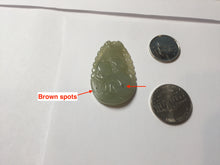 Load image into Gallery viewer, Type A 100% Natural Light Green-Gray (淡油冰) Jadeite Jade Monkey with Longevity Peach (寿桃) Pendant – Wisdom, Courage &amp; Longevity PC240
