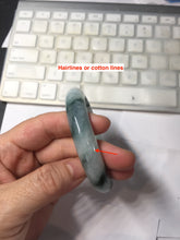 Load image into Gallery viewer, 56.4mm certified 100% natural Type A light green white with green floating flowers jadeite jade bangle BS123-7295
