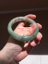 Load image into Gallery viewer, 57.2mm certified Type A 100% Natural icy watery dark green gray Jadeite Jade bangle PC14-0371
