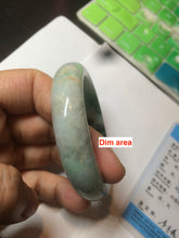 Load image into Gallery viewer, 52.3mm Certified 100% Natural type A sunny green/dark green deep forest Jadeite Jade bangle Deep in the forest AZ8-1651
