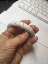 Load image into Gallery viewer, 59.4mm Certificated Type A 100% Natural White purple with green floating flowers Jadeite Jade bangle G110-1-9523
