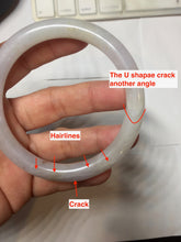 Load image into Gallery viewer, 58.5mm certified Type A 100% Natural white yellow green gray light purple with brown red flying dandelions slim round cut Jadeite Jade bangle PE118-3721
