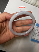 Load image into Gallery viewer, 60.5mm certified Type A 100% Natural light green light purple round cut Jadeite Jade bangle PH219-3209
