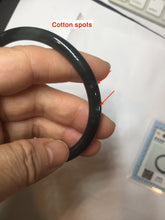 Load image into Gallery viewer, 59.1mm Certified Type A 100% Natural light black/green/gray Guatemala slim round cut Jadeite bangle PJ83-0661
