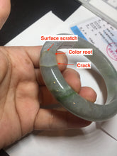 Load image into Gallery viewer, 60mm Certified Type A 100% Natural white/light purple/brown/yellow/gray (FU LU SHOU) Jadeite Jade bangle BF107-8641
