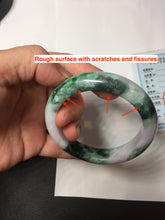 Load image into Gallery viewer, 55.5mm Certified 100% natural Type A Green &amp; Light Purple jadeite jade bangle PH246-0510
