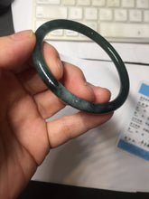 Load image into Gallery viewer, 55.5mm Certified Type A 100% Natural dark green/blue/gray/black Guatemala slim round cut Jadeite bangle AZ168-3455
