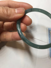 Load image into Gallery viewer, 54mm Certified Type A 100% Natural dark green/blue/gray with Guatemala slim round cut Jadeite bangle PH2-2348
