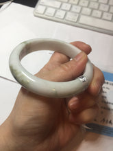 Load image into Gallery viewer, 58.8mm Certified Type A 100% Natural white/ green Jadeite Jade bangle PA3-3512 ($29.99 group)
