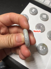 Load image into Gallery viewer, 24-25mm Type A 100% Natural light purple/yellow/white Jadeite Jade Safety Guardian Button donut Pendant/worry stone group BM54
