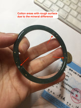 Load image into Gallery viewer, 60mm Certified Type A 100% Natural dark green/blue/gray with Guatemala slim round cut Jadeite bangle PE49-7058
