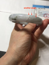 Load image into Gallery viewer, 56.3mm certified 100% natural Type A dark green/purple/white with green floating flowers jadeite jade bangle PB231-2823
