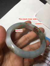 Load image into Gallery viewer, 53mm certified 100% natural Type A light green brown jadeite jade bangle AX133-7691
