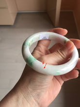 Load image into Gallery viewer, 59.5mm 100% Natural type A sunny green purple white Jadeite Jade bangle PE46-5504
