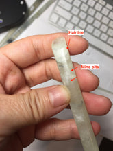 Load image into Gallery viewer, 18-20cm 100% Natural Icy light green white Xiu Jade (Serpentine) Hairpin AW72

