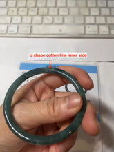 Load image into Gallery viewer, 54mm Certified Type A 100% Natural dark green/blue/gray with Guatemala slim round cut Jadeite bangle PJ30-3872
