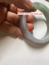 Load image into Gallery viewer, 52.4mm Certified 100% natural Type A half dark green gray black(油青) half light purple Breeze of Provence series((普罗旺斯的风)) square jadeite jade bangle AZ177-0508
