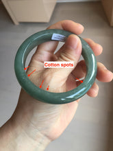 Load image into Gallery viewer, 57.6mm Certified type A 100% Natural oily dark green (老油青) gray black Jadeite bangle PC254-1391
