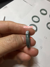 Load image into Gallery viewer, Size 6 1/2 100% natural type A light dark green blue black gray Guatemala jadeite band ring group AA112
