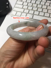 Load image into Gallery viewer, 57.8mm certified 100% certified natural  light green white fresh air jadeite jade bangle PC251-0569
