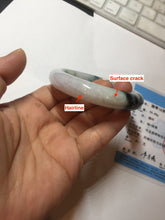Load image into Gallery viewer, 56mm certified 100% natural type A sunny green/dark green/purple/white jadeite jade bangle PF19-3425
