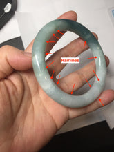 Load image into Gallery viewer, 57.5mm Certified Type A 100% Natural Dark Green Blue Gray Black Moonlit Ink (水墨月色) Round Cut Jadeite Jade Bangle BS150-0741
