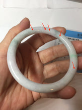 Load image into Gallery viewer, 56mm certified Type A 100% Natural white sunny green purple slim round cut Jadeite Jade bangle PB263-3202
