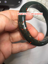 Load image into Gallery viewer, 60.4mm 100% Natural Dark Green Black Meteorite Night Sky Golden Blossom Fireworks Nephrite Bangle HN162-5905
