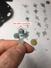 Load image into Gallery viewer, 100% Natural type A light green white with green floating flowers jadeite Jade cross shaped floral pendant necklace BS141
