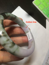 Load image into Gallery viewer, 56.3mm certified 100% natural Type A dark green/purple  jungle camouflage color jadeite jade bangle AX77-5285
