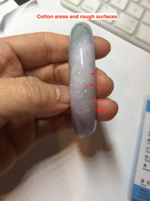 Load image into Gallery viewer, 58.4mm Certified type A 100% Natural half oily dark green gray black(老油青) half purple(half mountain half water, 半山半水) Jadeite bangle PF31-4756
