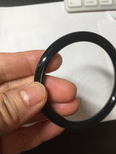 Load image into Gallery viewer, 51.5mm Certified Type A 100% Natural dark green/black/gray Guatemala slim round cut Jadeite bangle GL30-30-0452
